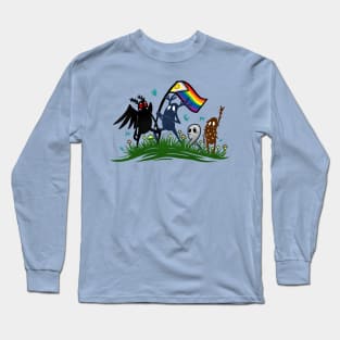 Cryptid Pride Mothman Sasquatch Fresno Nightcrawler Forest Guardian Long Sleeve T-Shirt